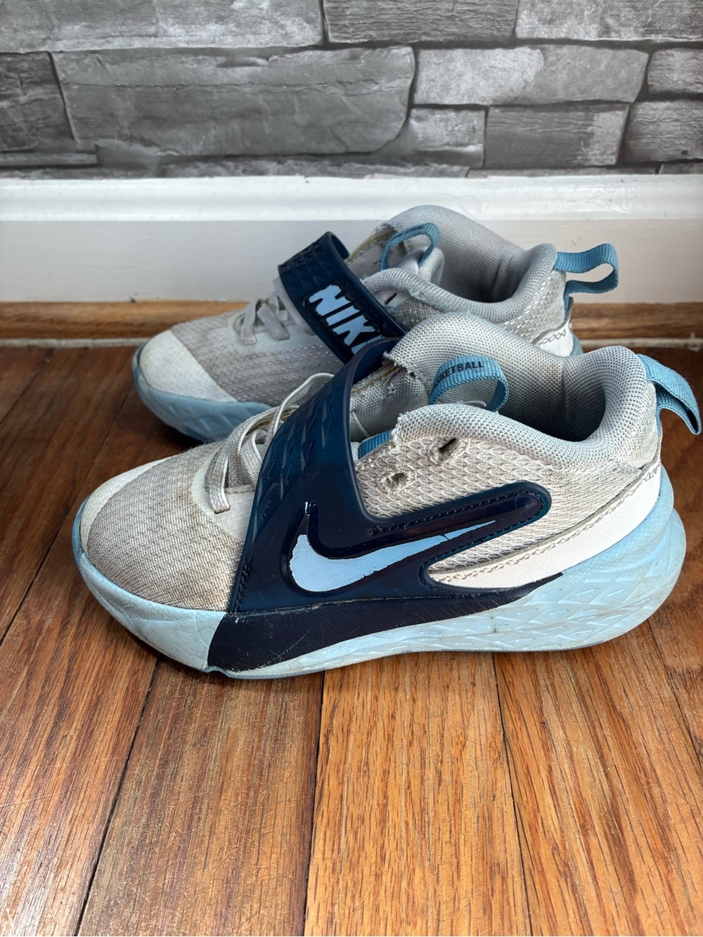 Nike Kids' Blue and Light Gray Athletic Sneakers